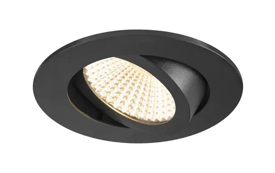SLV 1007426 Plafonnier encastré rond IP20 NEW TRIA 68 11 W, 1800-3000 K, 60° | noir
