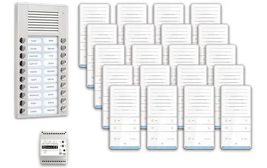 TCS PAAF202/001 Ensemble audio station extérieure AP PES 20 unités, 20 clés, 20 kits mains libres. ISW6031