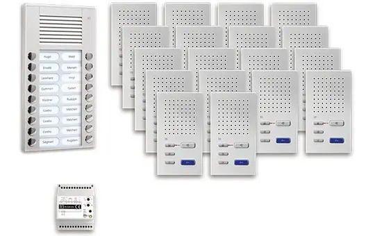 TCS PPAF18-EN/02 Audio Set Outdoor Station Surface-Mounted PES 18 WE, 18 keys, 18 hands-free. ISW3030