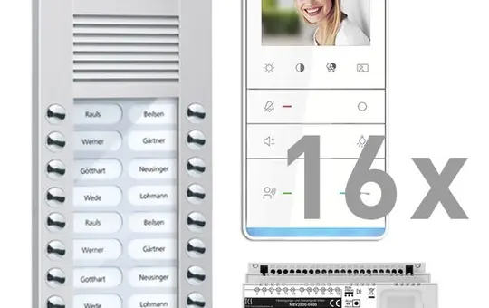 TCS PVE16160-0010 Video Set Outdoor Station Surface Mount AVE 16 WE, 16 keys, 16 hands-free.