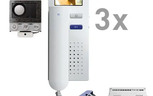 TCS PVIF030/001 Ensemble vidéo encastrable pour installations de boîtes aux lettres 3 WE, visiophone