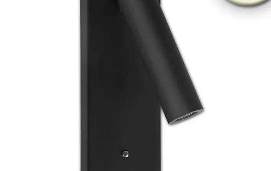 ISOLED 115640 Lampe de lecture LED dimmable avec prise de charge USB-A/C 3 W, 3000 K | noir