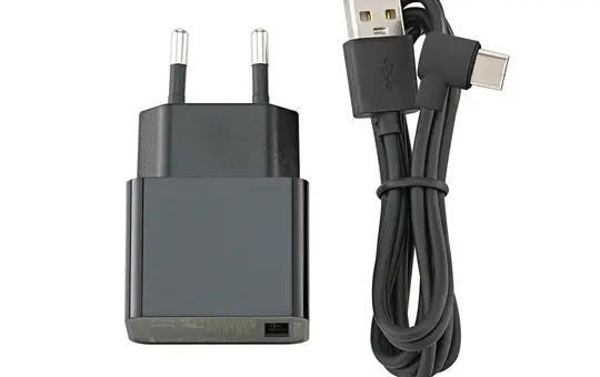 SIGOR 4590501 USB-C charging cable & power supply angled | black | 1200 mm