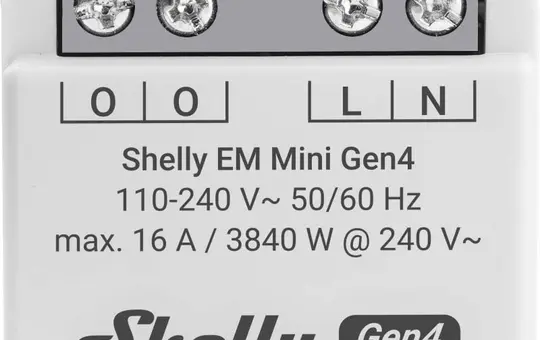 SHELLY EM Mini Gen4 Compteur d'énergie WLAN encastrable Gen. 4 Simple, Mini