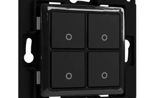 SHELLY WS 4 s 12 V Wall Switch for Switch Interfaces 4-fold | black