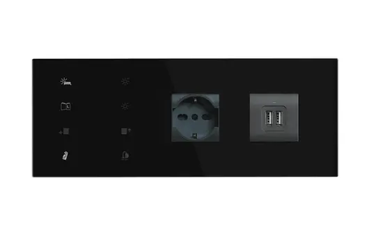 EELECTRON 9025GL10C03-B2L Panneau de commande pour lit 2 prises à gauche | noir