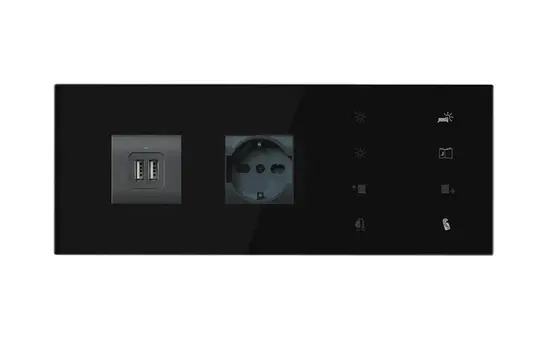 EELECTRON 9025GL10C03-B2R Panneau de commande pour lit 2 prises à droite | noir