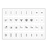 EELECTRON 9025ISC-1 Planche de symboles avec 32 symboles Ensemble C | blanc