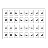 EELECTRON 9025ISE-1 Planche de symboles avec 32 symboles Ensemble E | blanc