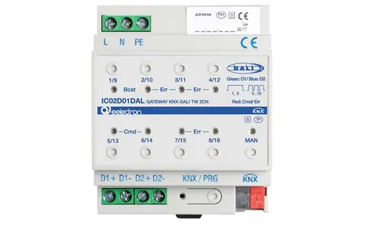 EELECTRON IC02D01DAL KNX-DALI Gateway 2-speed, DT8 TW