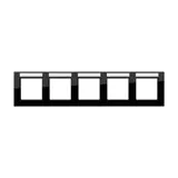 JUNG A55850BFNASW cadre de recouvrement A 550 avec inscription 5 volets, horizontal | noir