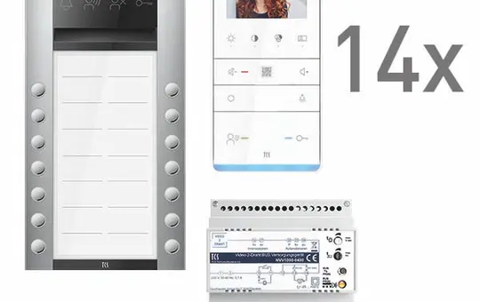 TCS PVAF142/001 Video Set Outdoor Station AP PES PRO 2-Wire 14 WE, 14 keys 2-column, 14 hands-free IVW6511