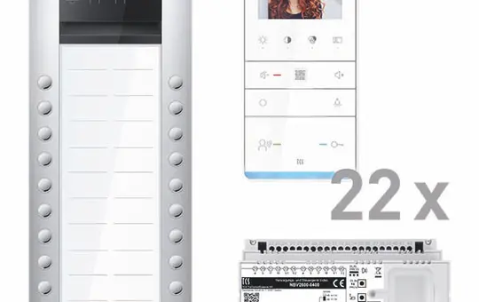 TCS PVAF222/003 Video Set Outdoor Station Surface-Mounted PES PRO TCS:BUS 22 WE, 22 keys 2-column, 22 hands-free IVW6511