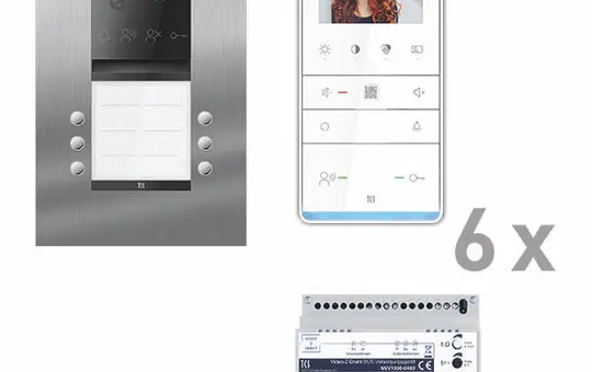 TCS PVUF062/002 Video Set Outdoor Station Flush-Mounted PES PRO 2-Wire 6 WE, 6 keys, 2-column layout, 6 hands-free functions. IVW6511