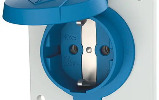 MENNEKES 11031F SCHUKO Surface-Mounted Socket Outlet 16 A, 2-pole+PE, 230 V | blue