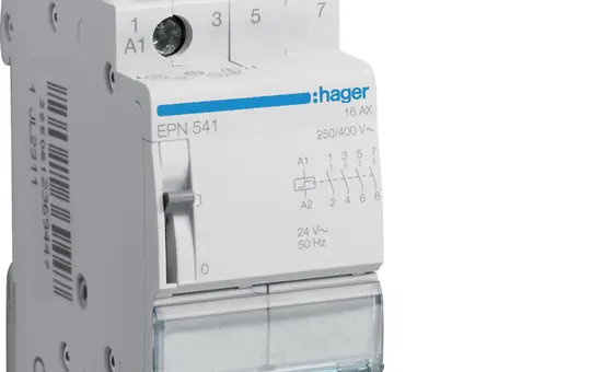 HAGER EPN541 Remote Switch 4 normally closed contacts, 24 V