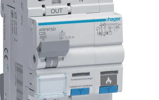 HAGER ARF975D Disjoncteur différentiel à caractère C 25 A (6 kA), avec disjoncteur différentiel