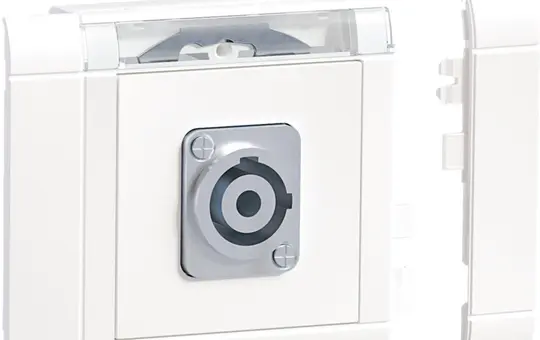 HAGER GMSET099016 tehalit multimedia connection set PowerCon Out, front locking | traffic white
