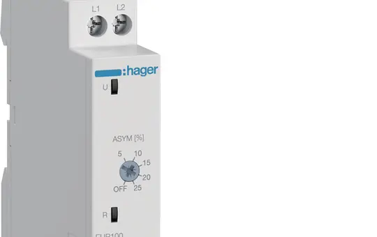 HAGER EUP100 Control Relay Phase Monitoring 3P(N), 1 changer