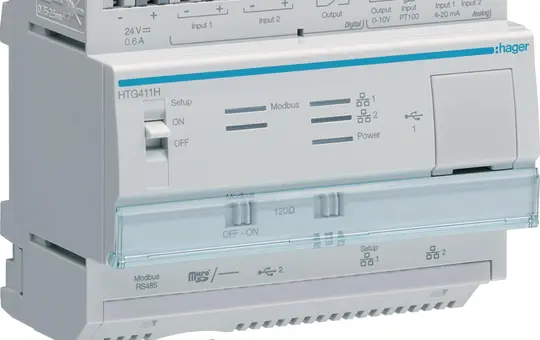HAGER HTG411H Energy Monitoring Server agardio.manager REG, 6 PLE, Micro SD card