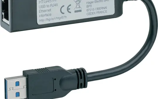 HAGER HTG457H Adaptateur d'interface USB vers Ethernet
