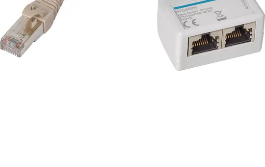 HAGER HTG469H RJ45 for wiring 1 plug and 2 socket strips