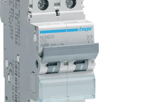 HAGER NCN213 Circuit Breaker 2-pole Type C 13 A, 10 kA/15 kA