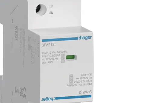 HAGER SPA212 Surge Arrester T1+T2+T3 2-pole, 12.5 kA, TNS/TT