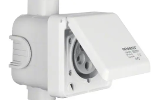 BERKER 568001 CEE socket flush-mounted 5-pin, 16 A, hinged cover | polar white