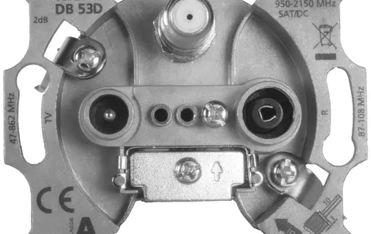 BUSCH-JAEGER 0232-102 Antenna Socket Triple, TV/SAT, stitch, straight