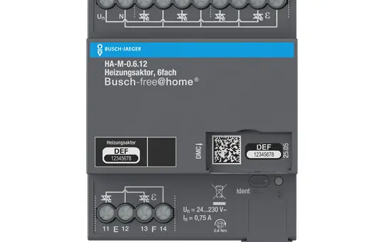 BUSCH-JAEGER HA-M-0.6.12 Actionneur de chauffage REG free@home Prise à 6 voies, 230 V