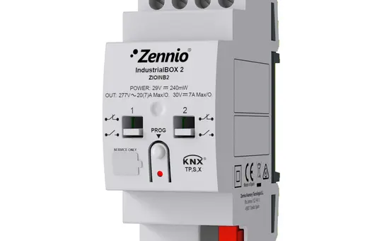ZENNIO ZIOINB2 Actionneur de commutation KNX IndustrialBOX Communication bidirectionnelle et sécurisée