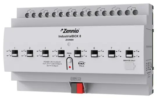 ZENNIO ZIOINB8 KNX Switching Actuator IndustrialBOX 8-fold, Secure