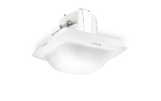 STEINEL 079406 Détecteur de présence plafond IR Quattro HD-2 carré Montage au plafond, 1 relais, Bluetooth | chêne foncé
