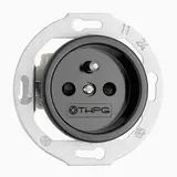 THPG 174026 International porcelain socket outlet FR/BE, touch protection | black