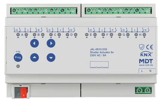 MDT JAL-0810.03S KNX Blind Actuator 230 V 8-fold, Secure