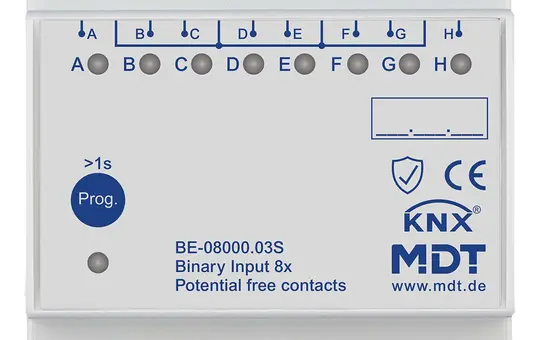 MDT BE-08000.03S KNX potential-free binary input 8-fold, Secure