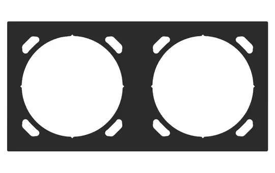 GVS 503053976 Intermediate frame for WALTZ 1-gang cover frame 2-fold | black