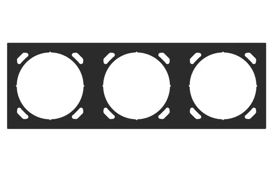 GVS 503053983 Intermediate frame for WALTZ 1-gang cover frame triple | black