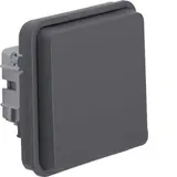HAGER WNA140 Prise SCHUKO encastrable IP55 W.1 Compartiment unique, couvercle à charnière | gris mat