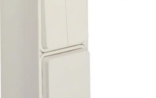 HAGER WNC083B SCHUKO Surface-mounted combination IP55 W.1 Series switch/socket, touch protection | polar white
