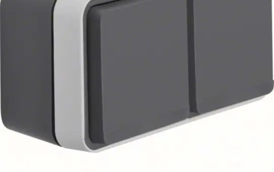 HAGER WNC162 SCHUKO surface-mounted socket IP55 W.1 Double, horizontal, 2 sliders, touch protection | gray