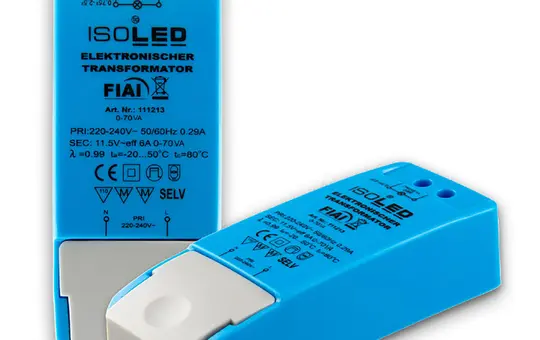 ISOLED 111213 Transformateur LED 12 V/AC 0-70 V A, intensité variable, SELV