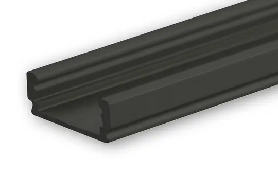ISOLED 113175 Profilé LED de surface SURF12 FLAT aluminium noir | 200 cm