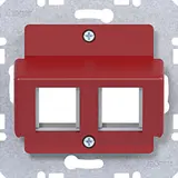 HAGER WAF2165RG Cache pour prise modulaire A.x/C.x couronne à deux volets | rouge brillant