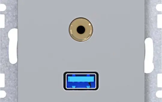 HAGER WAF4381TA USB Audio Socket A.x/C.x standard | titanium matt