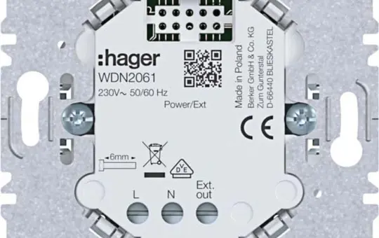 HAGER WDN2061 UP power supply A.x/C.x without load connection