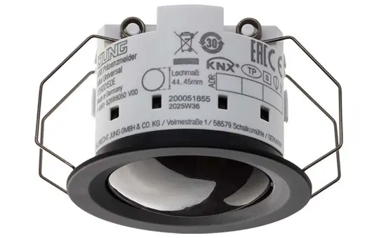 JUNG 339001SDE Détecteur de présence KNX Mini Mesure de la température et de l'humidité, sécurisée | noir