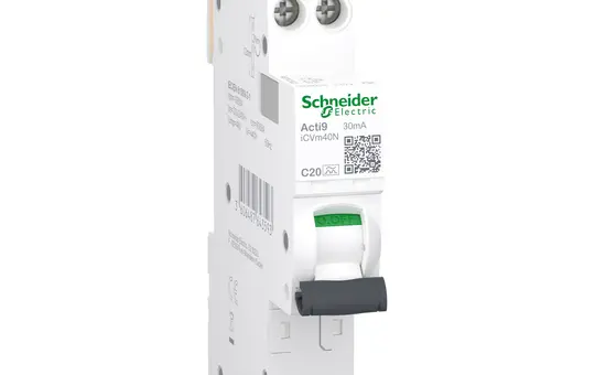 SCHNEIDER A9DXC3620 RCD/MCB switch 1P+N, 30 mA C, 20 A, Type A