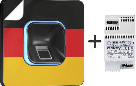 EKEY 503702 Fingerprint Set xLine Flush-mounted, power supply + WM adhesive film included | Black